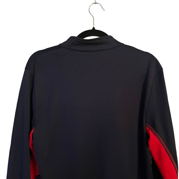Majestic New England Patriots 1/4 Zip Sport Shirt M Long Sleeve Red White Blue - Picture 6 of 10
